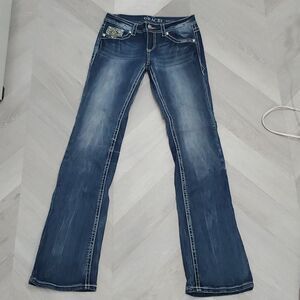 Grace in LA Women’s Bootcut Embellished Denim Jeans, Nwot,  Size 27